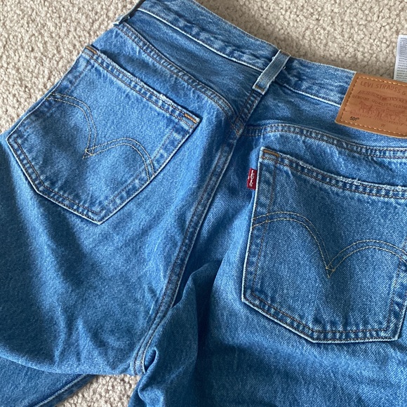 Levis 501 Distressed Straight Jeans - Picture 3 of 5
